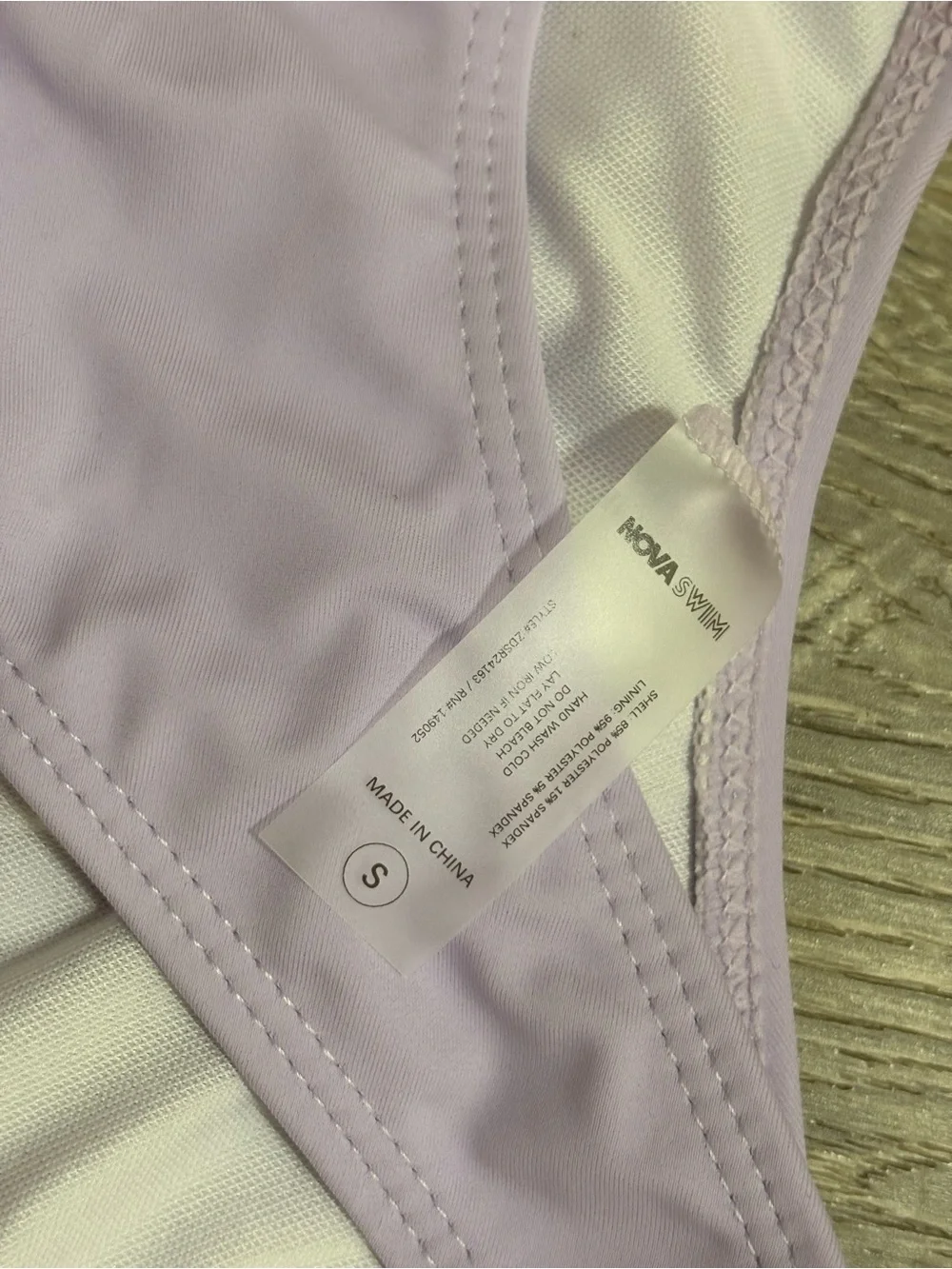 Fashion Nova Lavender Three-Piece Swim Set with Ruffle Skirt